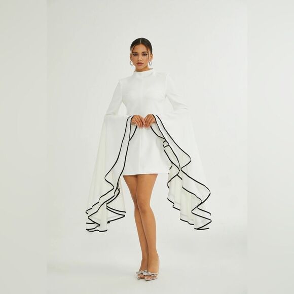 Proenza Schouler crepe ruffle sleeve dress size 2 - Picture 3 of 16